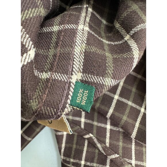 CC Filson Men Flannel Shirt 100% Wool Large L Brown Plaid Button Up - Picture 5 of 10